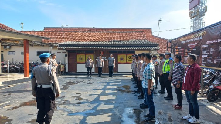 Kanit Samapta Pimpin Serah Terima Tugas Jaga di Polsek Cikupa