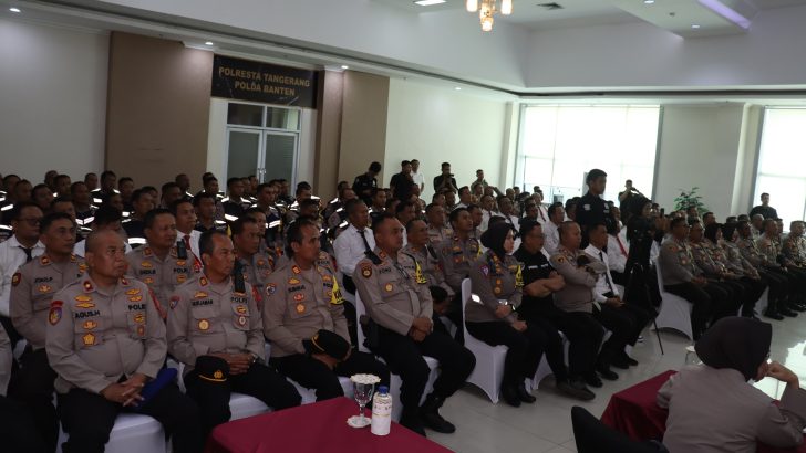 Anggota Sat Reskrim dan Seluruh Personel Polresta Tangerang Mengikuti Arahan Kapolda Banten dalam Kunjungan Kerja