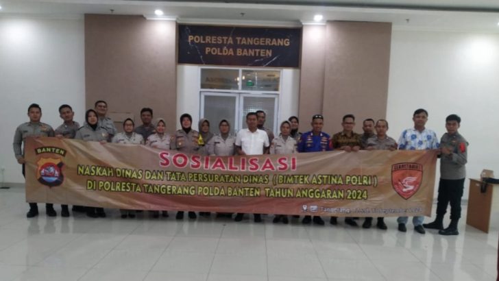 KBO Sat Reskrim Bersama Anggota Mengikuti Sosialisasi Naskah Dinas dan Tata Persuratan Dinas di Polresta Tangerang