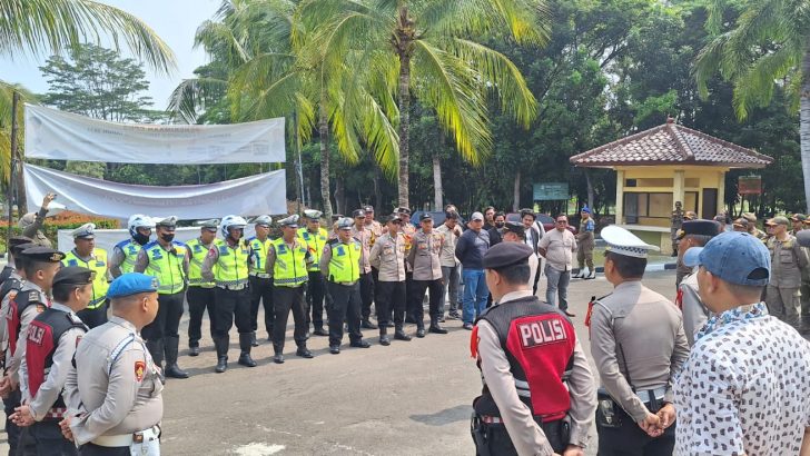 Anggota Sat Reskrim Turut Serta dalam Apel Pengamanan Aksi Unjuk Rasa GMNI di Kantor Bupati Tangerang