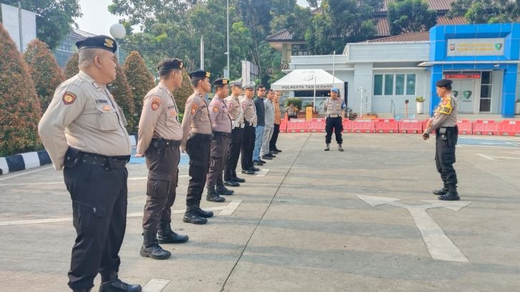 Anggota Sat Reskrim Polresta Tangerang Ikuti Apel Serah Terima Sebelum Bertugas