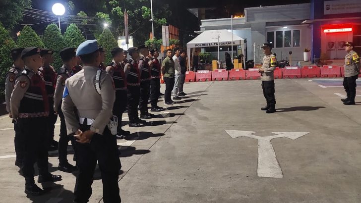 Anggota Satreskrim Ikuti Apel Malam untuk Menjaga Kamtibmas di Wilayah Polresta Tangerang