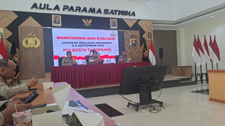 **KBO Sat Reskrim Ikuti Kegiatan Monitoring dan Evaluasi Laporan Realisasi Anggaran di Polresta Tangerang**