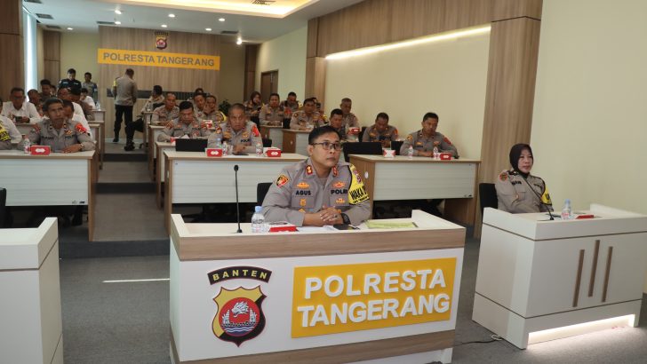 KBO Sat Reskrim dan PJU Polresta Tangerang Ikuti Anev Kapolda