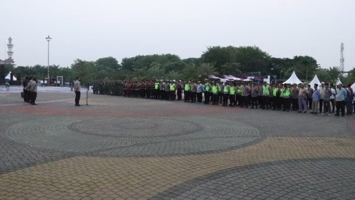 Anggota Sat Reskrim dan anggota Polresta Tangerang Ikuti Apel Pengamanan Tangerang Bersholawat