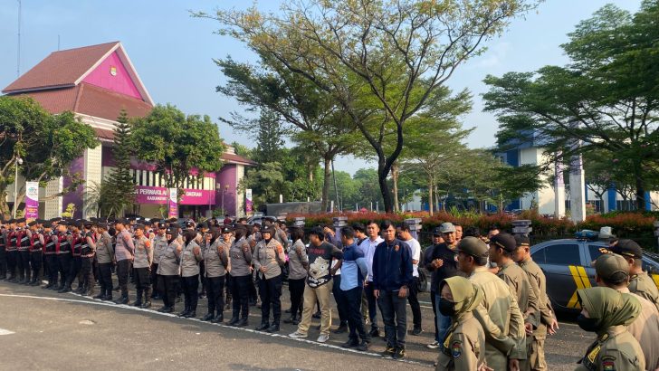 Anggota Sat Reskrim Ikuti Apel Pengamanan Rapat Paripurna Istimewa DPRD Kabupaten Tangerang