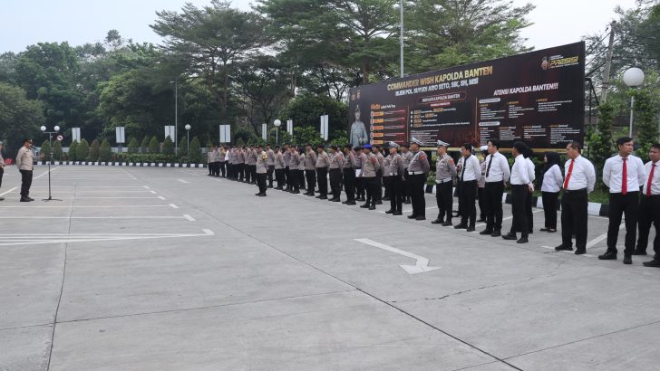 Anggota Sat Reskrim Ikuti Apel Pagi di Polresta Tangerang
