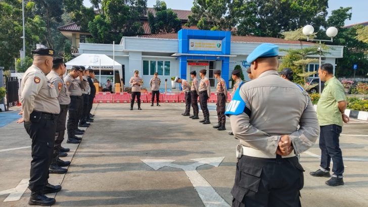 Anggota Sat Reskrim Ikuti Apel Serah Terima Piket di Polresta Tangerang