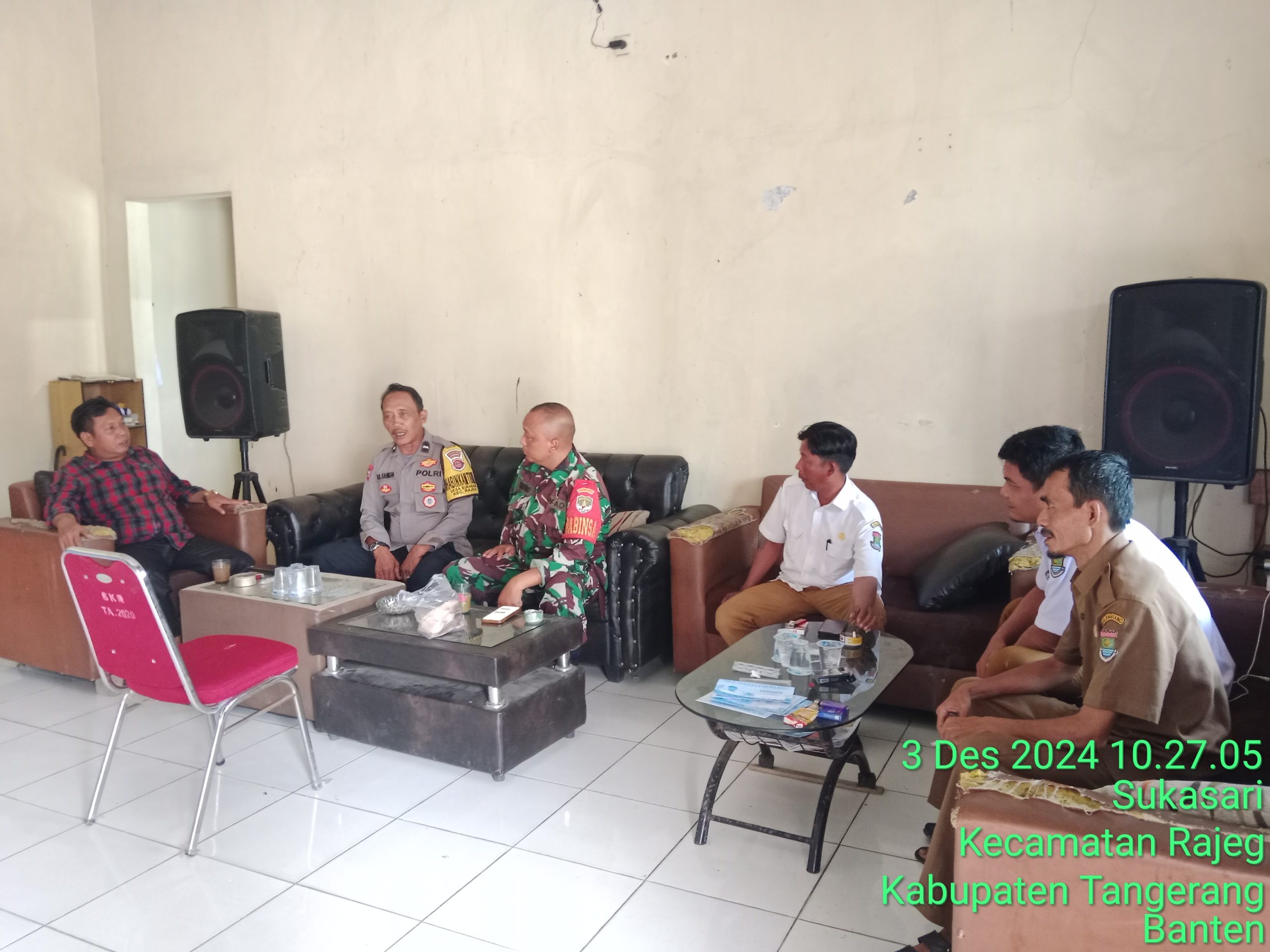 Kegiatan sambang dan koordinasi tiga pilar terkait harkamtibmas di desa binaan