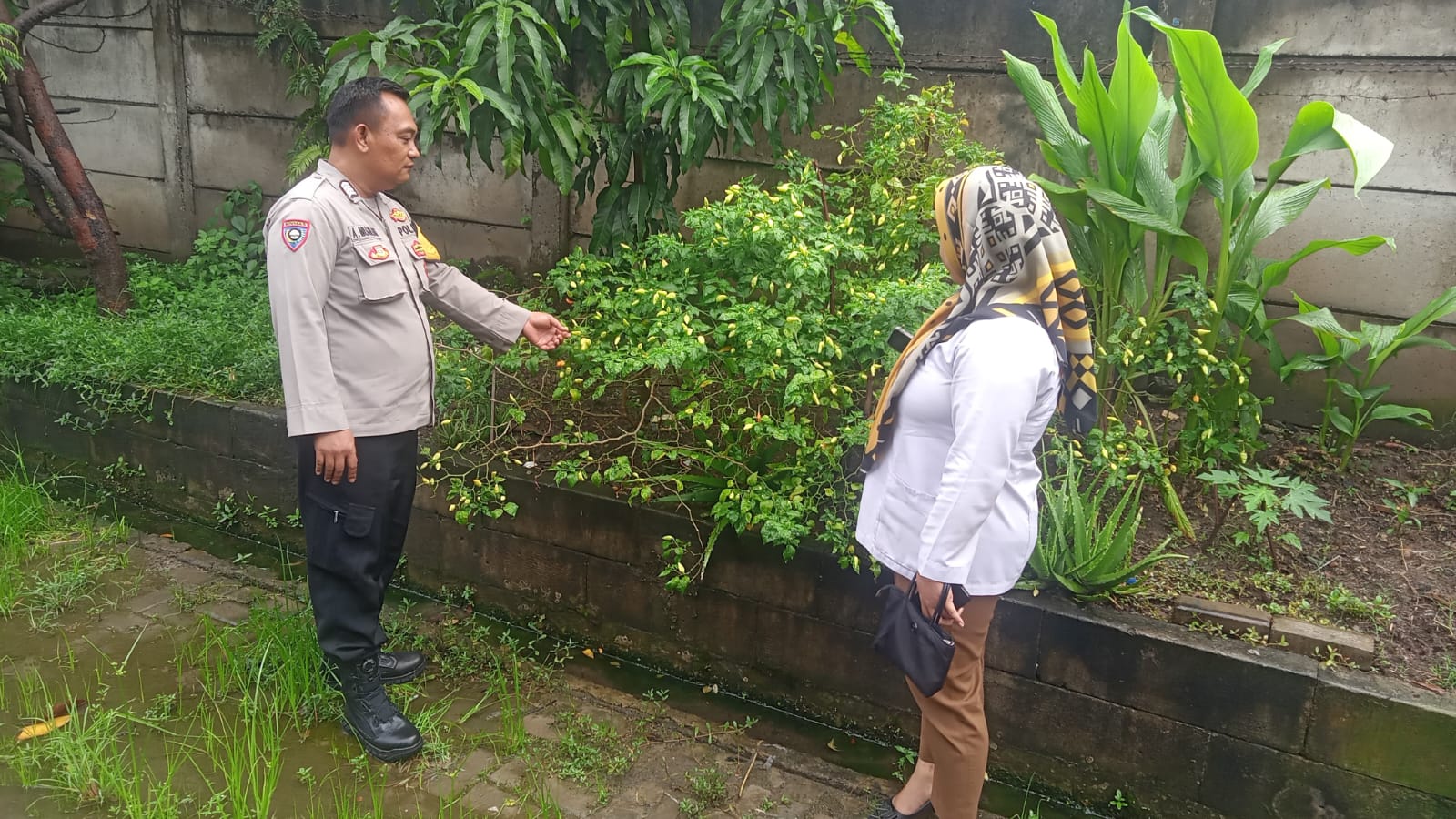 Bhabinkamtibmas Ajak Warga Memanfaatkan lahan Sempit untuk Kebutuhan Harian