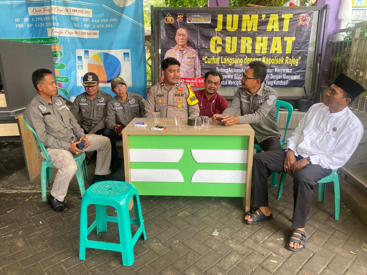 Bhabinkamtibmas polsek rajeg melaksanakan kegiatan program kapolda jumat curhat serap aspirasi masyarakat