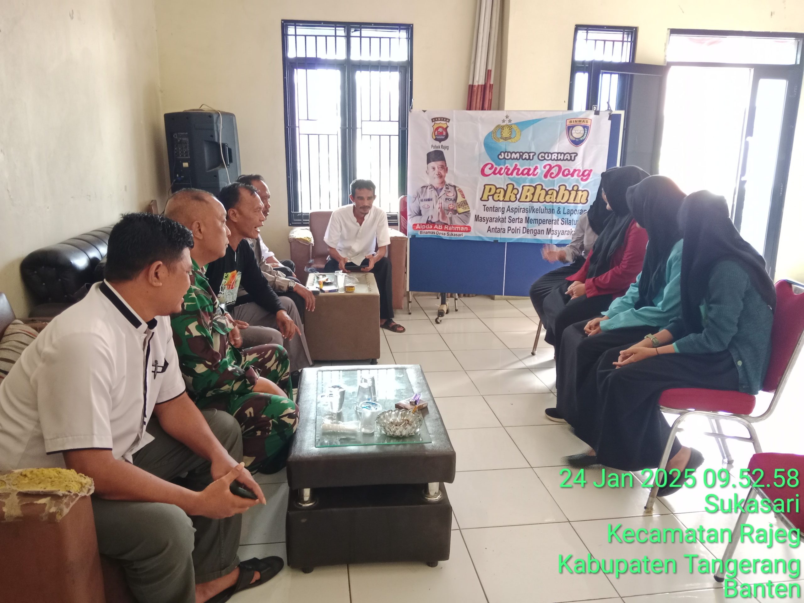 Binamas Desa sukasari rajeg melksanakan kegiatan sambang dan koordinasi harkamtibmas bersama tiga pilar
