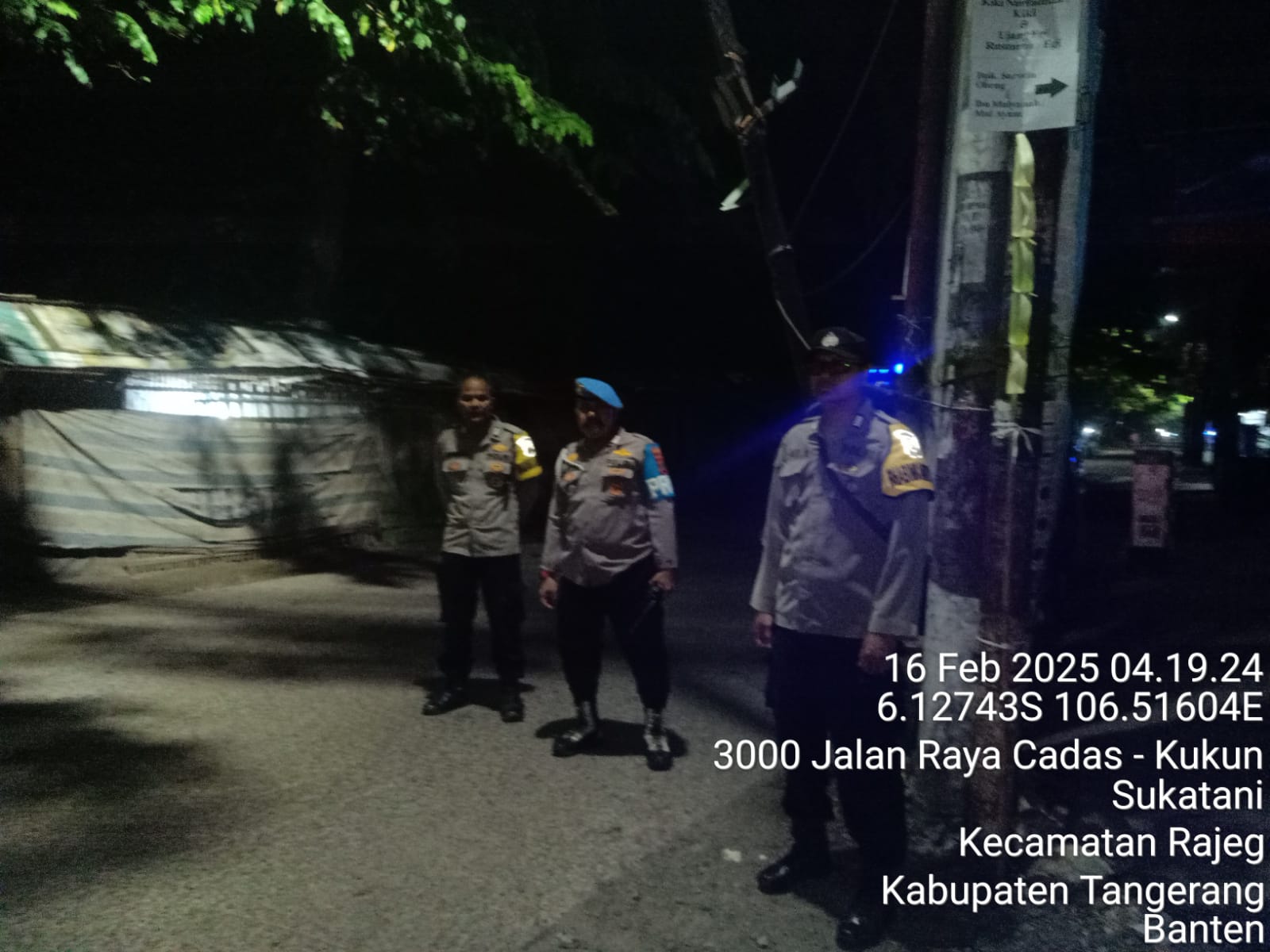Kabupaten Tangerang – Dalam rangka cipta kondisi situasi Kamtibmas, Kepolisian Sektor Rajeg jajaran Polresta Tangerang Polda Banten menggelar Ops Cipta kondisi atau patroli Kegiatan Rutin Yang Ditingkatkan, di wilayah Kecamatan Rajeg Kabupaten Tangerang, Rabu 19 Februari 2025