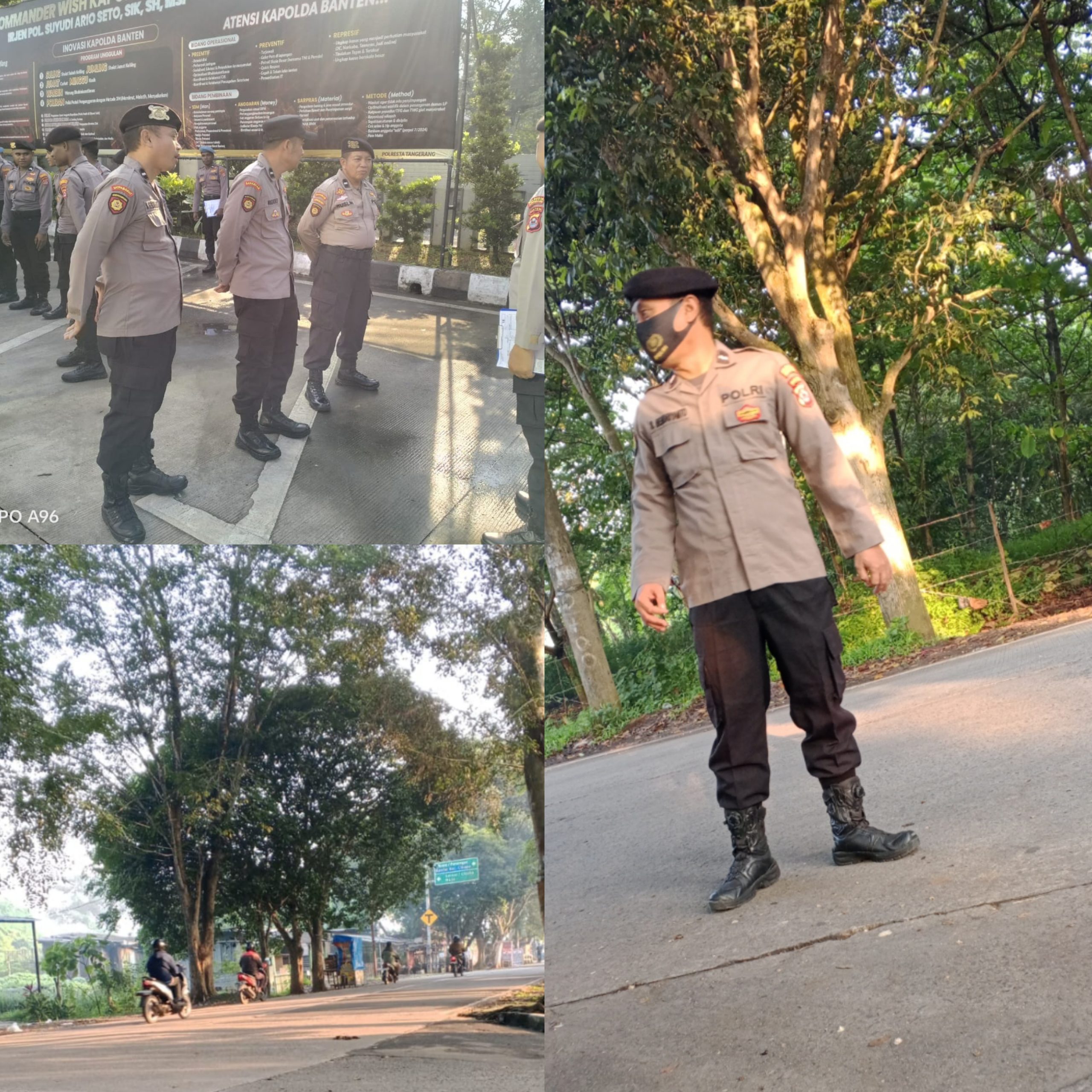 Anggota Sat Pam Obvit Melaksanakan Kegiatan Strong Point/Pengaturan Arus Lalu Lintas dipertigaan Arah Pemda