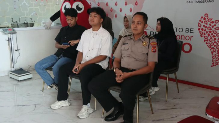 Rangkain Hari Jadi, Humas Polresta Tangerang Gelar Bakti Kesehatan Donor Darah